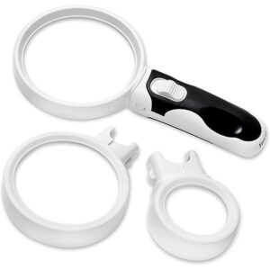 Adjustable Lens for Enhanced Reading & Inspection 3-in-1 2.5X, 5X, 16X