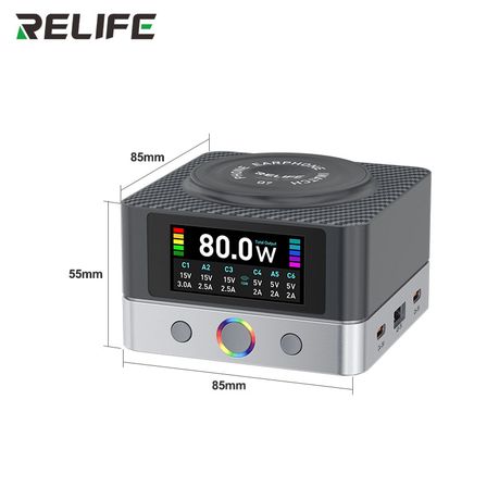 Relife Q7 6-Port 80W Super Fast Charging Station - Image 3