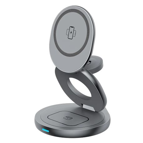 Alloy Metal and Silicone 3 in 1 Foldable Wireless Charging Stand - Image 5