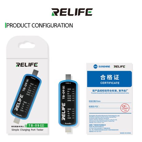 RELIFE TB-09 SE Phone Charging Port Tester Dual Plug Lightning and Type C - Image 3