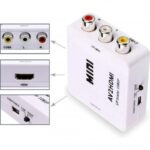 Mini AV To HDMI Converter Adapter - RCA Cable to HDMI Splitter HDMI Adapter