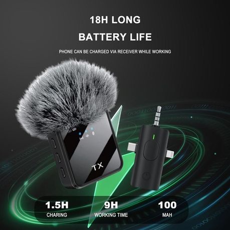 3 In 1 Wireless Microphone Suitable For Vlog Interviewing Live Vlog F11-2 - Image 5