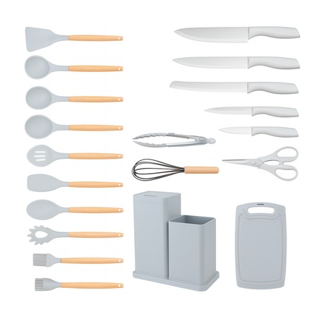 Kitchen Utensils & Knife Set - 19 Piece Complete Cook Kit(BLACK COLOR)