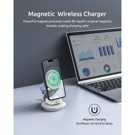 Alloy Metal and Silicone 3 in 1 Foldable Wireless Charging Stand - Image 15