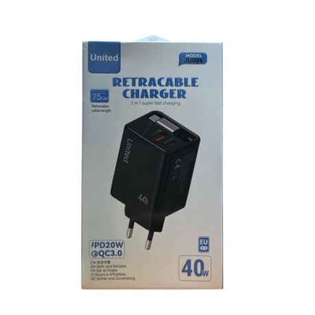 United Retractable Charger 2 in 1 Fast Charger - Image 3