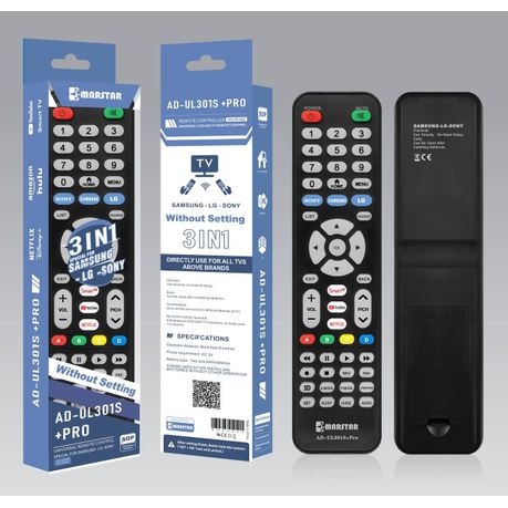 AD-UL301S + PRO Universal Remote Control Compatible With Sam-LG-SONY