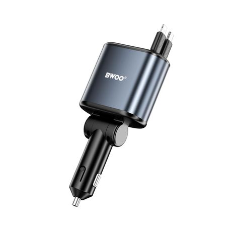 BWOO 120W 4 in 1 Starry Light Car Charger with 2 Retractable Cables - Image 2