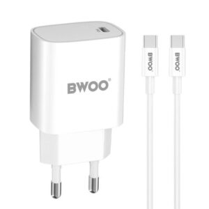 BWOO 20W USB C Fast Charger PD2.0 PPS with USB C Cable