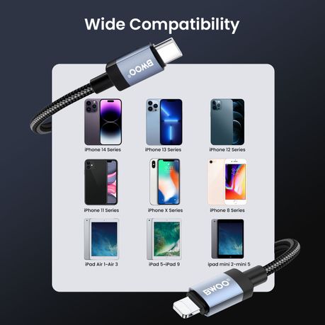BWOO Type-C to Lightning Fast Charging Cable 1MTR - Image 4