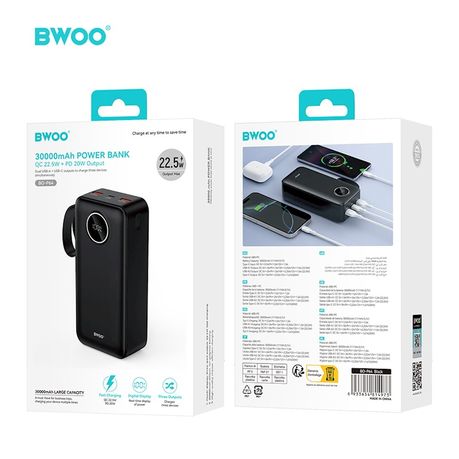 BWOO 22,5W 30000 mAh power bank with LCD screen - Image 6