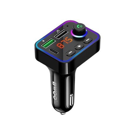 BWOO USB-A + USB-C Car Charger 3 ports FM Transmitter BT V5.3 - Image 3