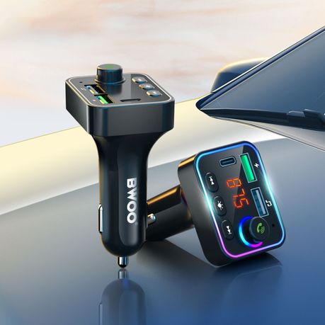 BWOO USB-A + USB-C Car Charger 3 ports FM Transmitter BT V5.3 - Image 4
