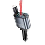 BWOO 120W 4 in 1 Starry Light Car Charger with 2 Retractable Cables