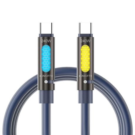 BWOO USB-C to USB-C Aromatherapy Charging Cable with RGB Light 240W 1.2M - Image 2