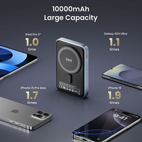 BWOO 10000mAh PD 22.5W Magnetic Power Bank with Foldable Holder - Image 4