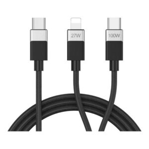 BWOO PD 100W USB-C Cable 2 in 1(USB-C + Lightning)