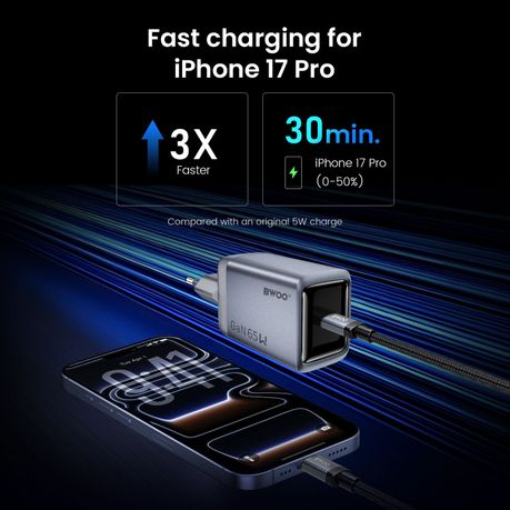 BWOO Gan Wall Charger PD 65W Adapter - Image 4