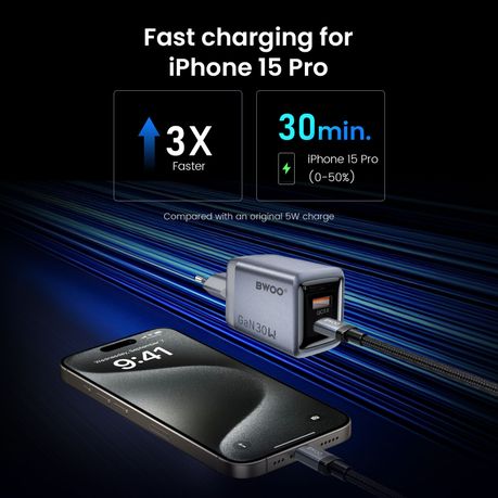 BWOO PD 30W Gan Dual Port Charger - Image 2
