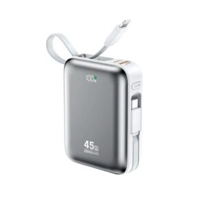 BWOO 20000mAh PD45W Power Bank with Built-in Charging Cables