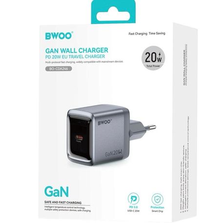 BWOO Gan Wall Charger PD 20W EU Travel Charger - Image 4